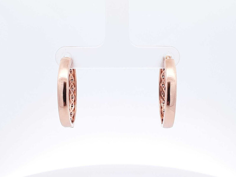 Le Vian 0.72 Cttw Diamond Hoop Earrings In 14k Rose Gold 7.9 Grams Fw0525prxdu