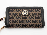 Michael Kors Fulton Phone Case Zip Around Brown Wallet Aa0726lzsa