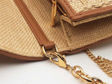 Christian Dior Cannage Raffia Caro Pouch With Chain Eb0326ixzsa