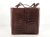 Prada Crocodile Embossed Mini Brown Handbag Sd0226izxde