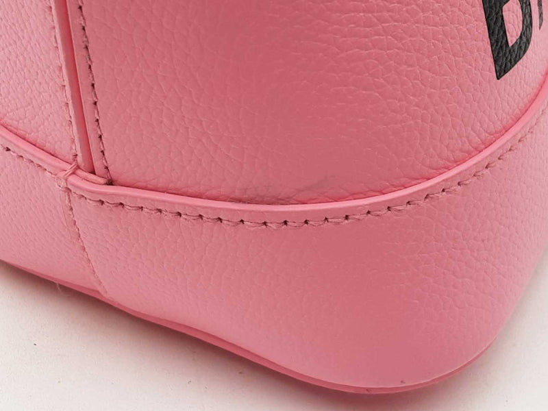 Balenciaga Small Logo Ville Top Handle Bag In Pink Grained Leather Fw0925rzxdu