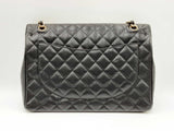 Chanel Maxi Double Flap Handbag In Black Caviar Leather Fw0125rxzxdu