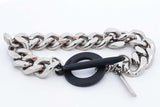 Dior Homme Curb Chain Bracelet With Black Toggle Clasp 57 Grams 8 In Eb0925loxdu