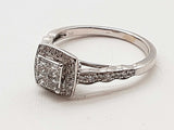 0.64 Cttw Natural Diamonds 14k White Gold 4.0g Ring Size 9 Do0226wxzde