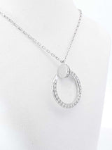Cartier Juste Un Clou Pendant Necklace In 18k White Gold 5.7g Fw0526ocrxdu