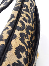 Christian Dior Leopard Print Embroidered Canvas Saddle Bag Eb0126erxdu