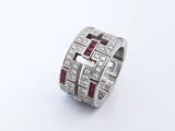 Cartier Le Baiser Du Dragon 18k White Gold Diamond Ruby Ring Size 7 Lh1223wxzxde