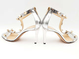 Jimmy Choo Silver Leather Studded Sandals Hs0524rxsa