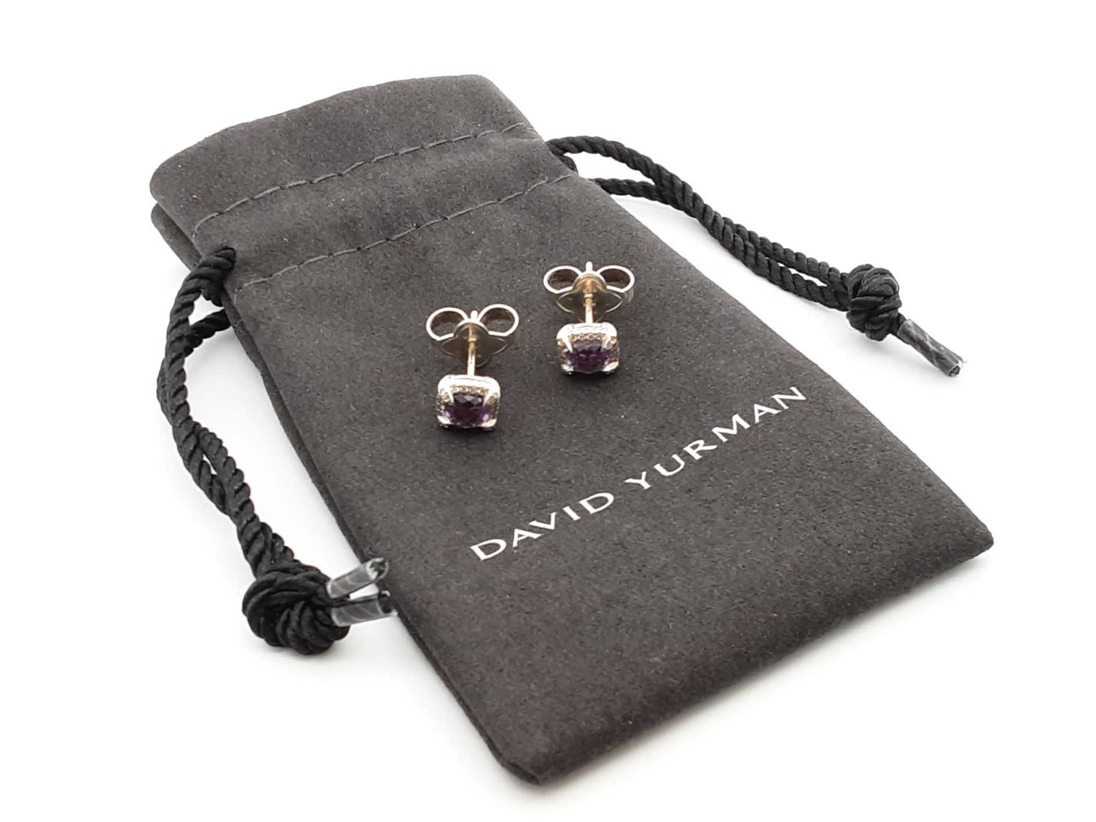 アクセサリー David Yurman David Yurman Petite Chatelaine 925 & Amethyst Stud Earrings 2.2