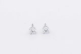 1.0cttw Lab Grown Diamond Stud Screwback Earrings 14k White Gold 0.8g Eb326orxsa