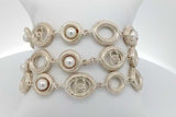 Chanel Gold Tone Multistrand Pearl Cc Logo Bracelet 8.5 Inch Eb0626pxzsa