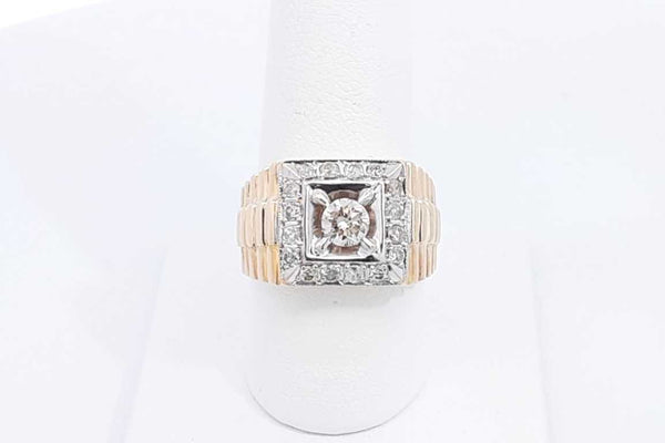 0.93ctw Diamond Ring In 14k Yellow Gold 8.4 Grams Size 8.5 Eb0325cexsa