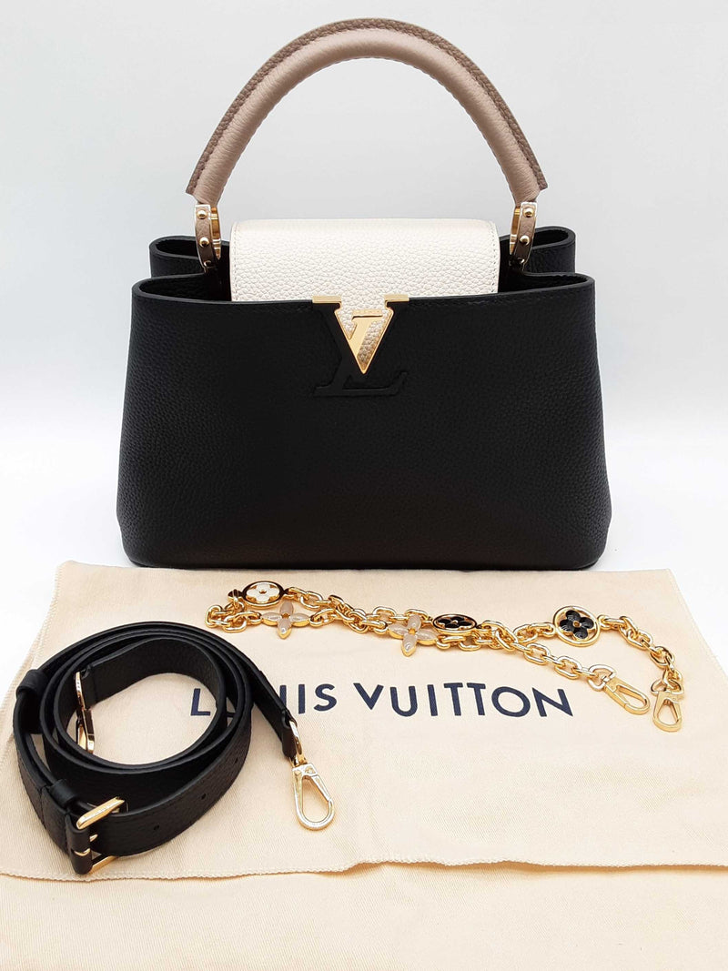 Louis Vuitton Capuccine Black White Leather Shoulder Bag Do0525ooxzde