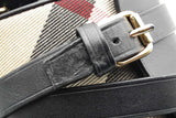 Burberry Check & Black Leather Heel Ankle Boots Size 40 Eb0626lxzsa
