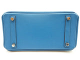 Hermes Birkin 25 Mykonos Blue Epsom Palladium Handbag Do0925lsxzxde