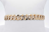 14k Yellow Gold Curb Link Diamond Cut Bracelet 17.3 Grams 8 Inch Eb0626lxozsa
