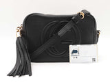 Gucci Soho Disco Crossbody Bag In Black Pebbled Leather Fw1125wxzdu