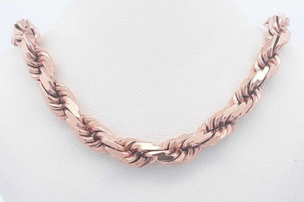 10k Rose Gold Rope Chain Necklace 65.2 Grams 20 Inch Eb1124lcxzsa