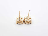 0.70 Cttw Diamond & 14k Yellow Gold Halo Stud Earrings 3.5 Grams Fw0826orzdu