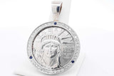 1998 Liberty Platinum Coin Pendant Set In 14k Gold Diamond Bezel Eb0126opxzsa