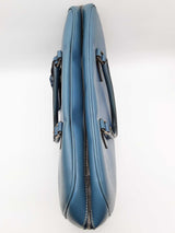 Prada Blue Leather Breifcase Travel Zipper Tote Bag Do0626rxde