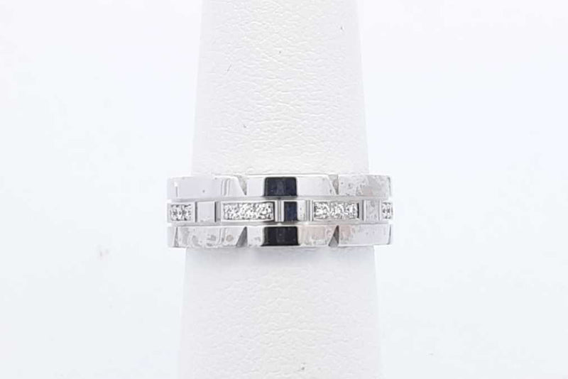 Cartier Tank Francaise 18k White Gold Band Ring 8.8 Grams Size 50 Eb0824lrxzdu