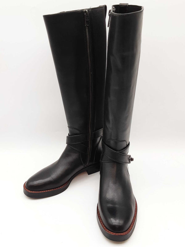 Coach Turnlock Black Leather Riding Boots Size Us 6 Womens Do0325orde