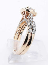 1.36 Cttw Diamond & 14k Gold Halo Ring With Cert 6.3 Grams Size 5.25 Fw0625rwzdu