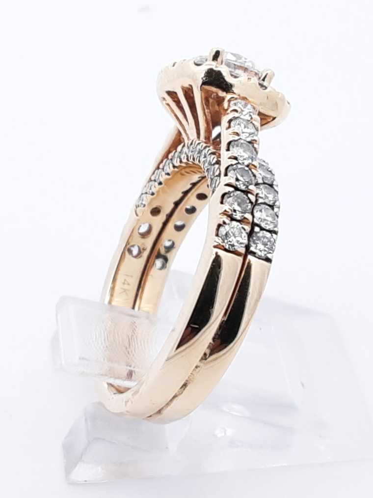 1.36 Cttw Diamond & 14k Gold Halo Ring With Cert 6.3 Grams Size 5.25 Fw0625rwzdu