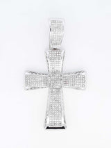 7.24 Cttw Diamond & 14k White Gold Cross Pendant 27.6 Grams Fw0725orzxdu