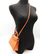Hermes Sac Kelly Ii Sellier Mini Orange Epsom Palladium Shoulder Bag Do0425lsrxzde