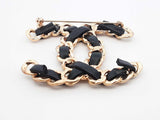 Chanel Black Lambskin Chain Cc Brooch Fw1023erdu