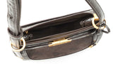 Tory Burch Lee Radziwill Croc-embossed Gray Leather Saddle Bag Fw0225pzdu