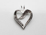 Diamonds 0.925 Sterling Silver 1.7g Heart Pendant Do0526ode