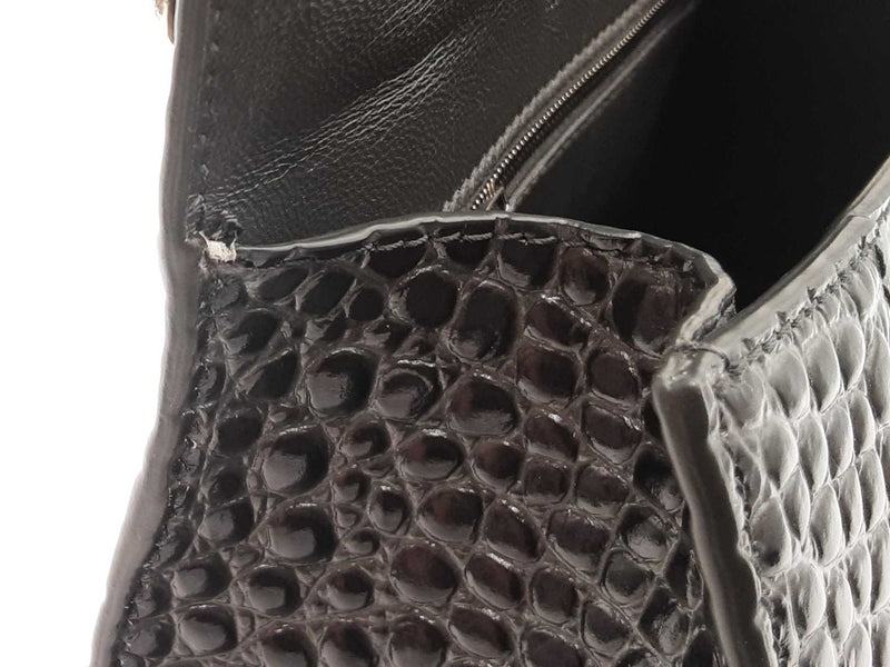 Balenciaga Hourglass Gray Crocodile Embossed Leather Top Handle Bag Fw0724lorxdu