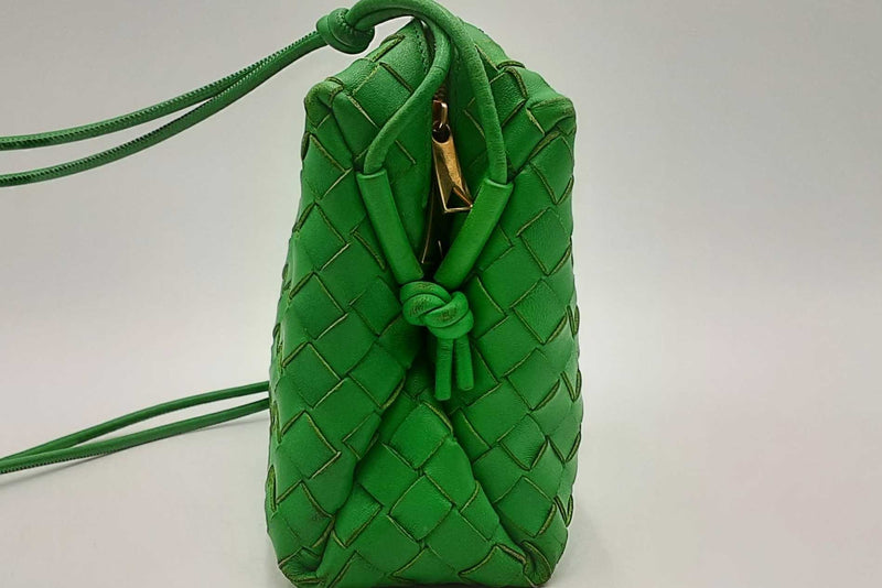 Bottega Veneta Green Intrecciato Leather Shoulder Bag Eb1224wrxsa