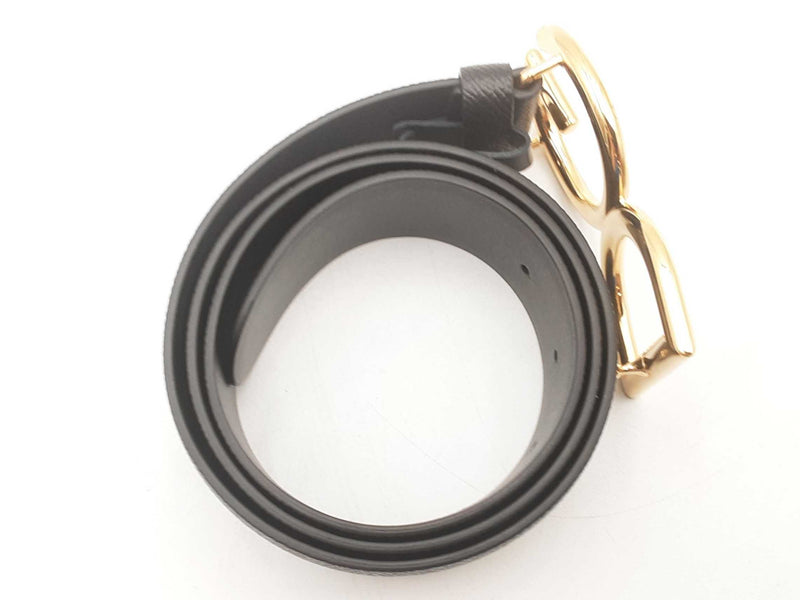 Dolce & Gabbana Black Leather D&g Logo Belt Size 36/90 Sd0725crsa