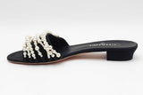 Chanel Pearl Embellished Cc Slide Sandals Size 39.5 Eb1225loxdu