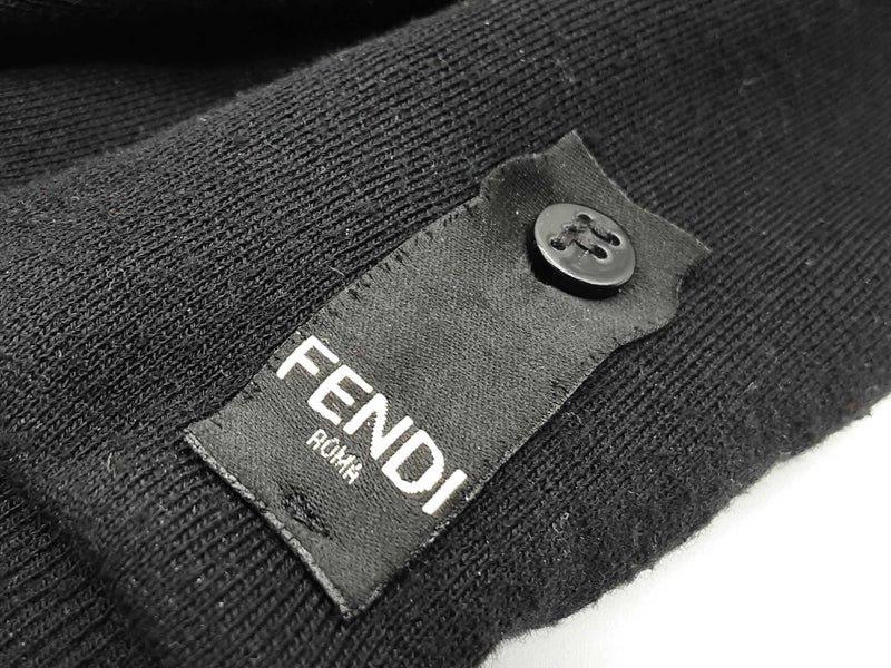 Fendi Black Cotton Zipper Hoodie Jacket Do0325exzde