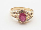 Ruby 14k Yellow Gold 3.7g Swirl Ring Size 7 Do0626oxzde