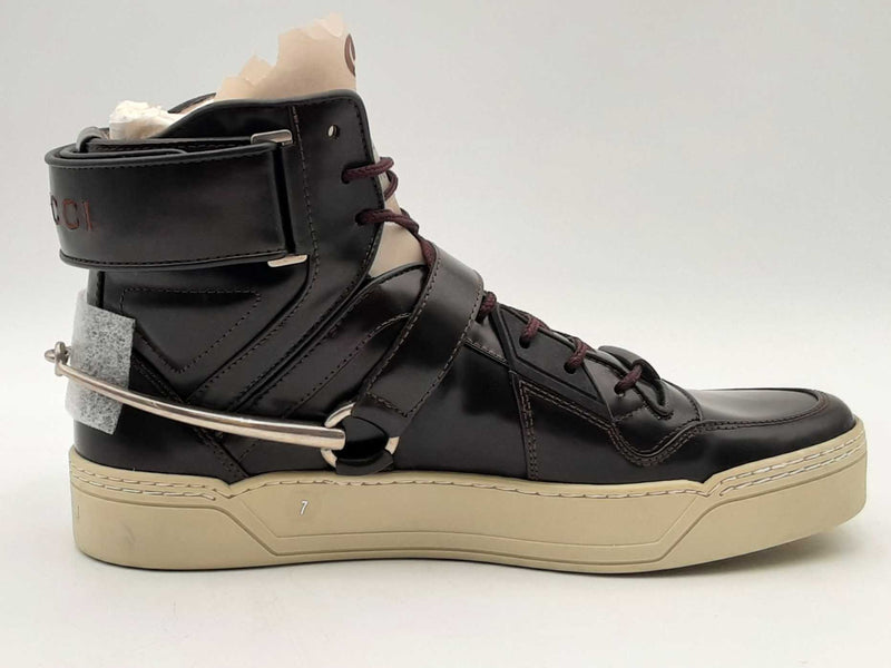 Gucci Magnum Calf/miro Soft High Tops Brown Size 7 Aa0925lrzsa