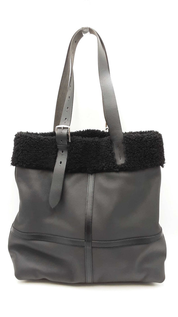 Hermes Cristobal & Shearling Etriviere Shopping Tote Bag Sd0925ozxzde