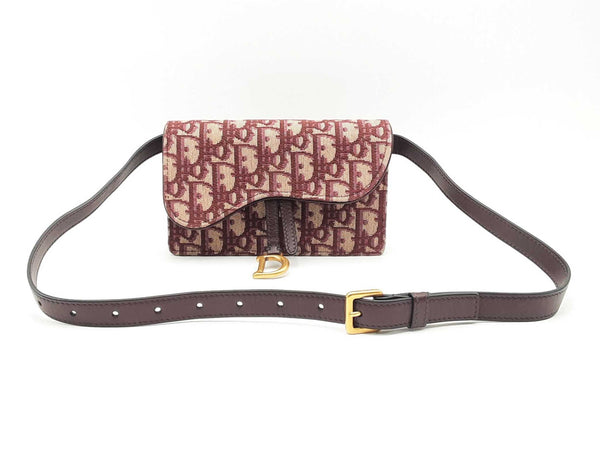 Christian Dior Saddle Belt Bag In Oblique Canvas Fw0125rxzsa