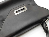 Salvatore Ferragamo Gancini Black Leather Flap Top Handle Bag Eb0922lrxde