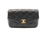 Chanel Envelope Flap Waist Bag In Diamond-quilted Black Leather Fw0825lpzxdu