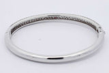 1.95cttw Diamond Hinged Bangle Bracelet 14k White Gold 18.5 Grams Eb0526lrxzsa