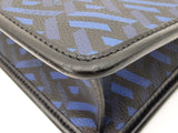 Versace La Greca Signature Coated Canvas Black & Blue Crossbody Bag Fw0725ozxdu