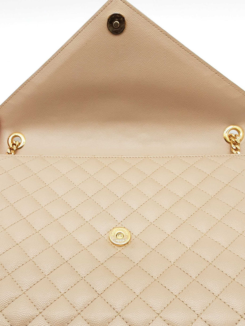 Saint Laurent Envelope Large Beige Shoulder Bag Sd1025ezxde