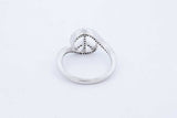 14k White Gold Diamond Peace Sign Ring 3 Grams Size 6.75 Eb0526wxzde