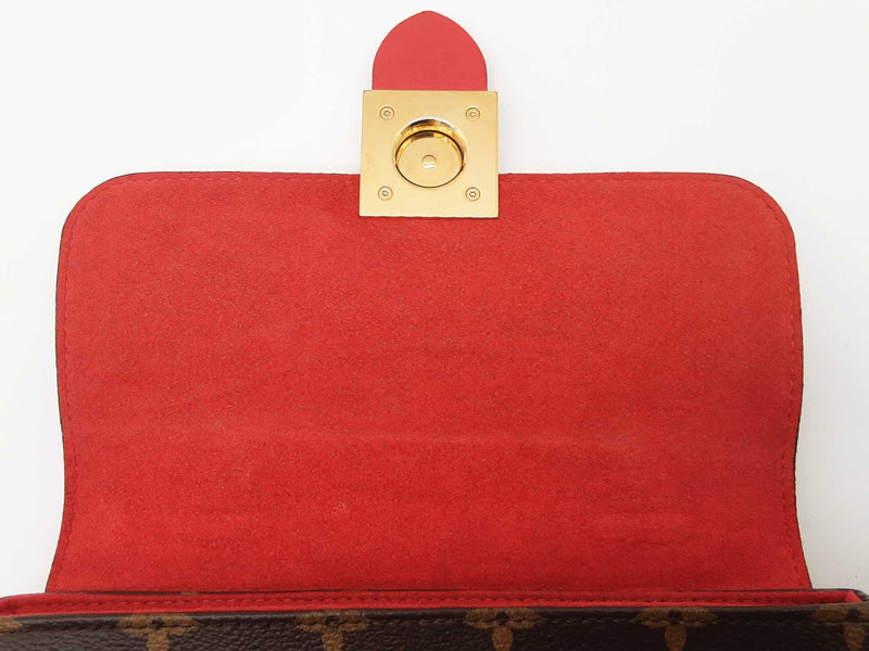 Louis Vuitton Locky Cherry Red Leather Brown Monogram Crossbody Bag Do0425locxde
